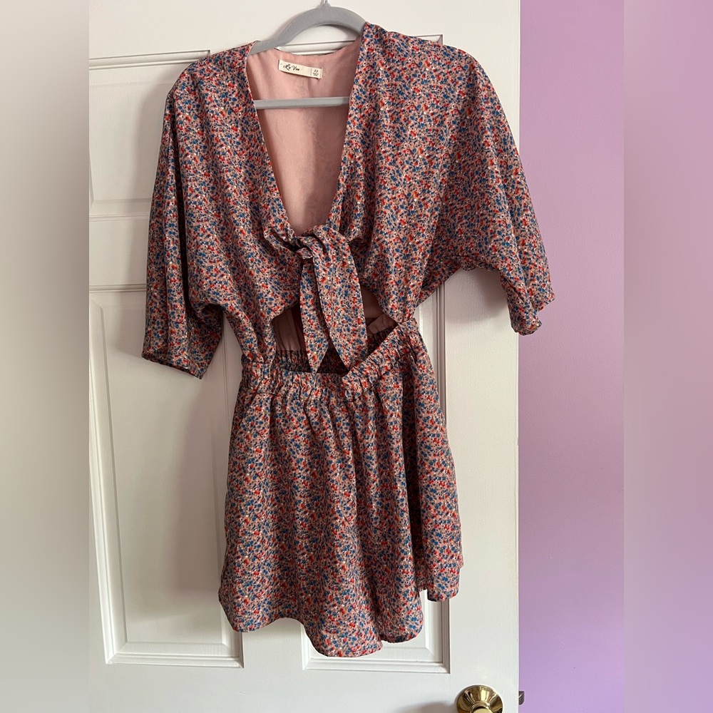 Floral Tie-Front Romper from Express